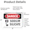 Signmission Sodium Silicate Danger Sign, Vinyl Decal, 5in W x 3.5in L, 2PK OS-2PACK-DS-D-35-L-1936 - alternate 2
